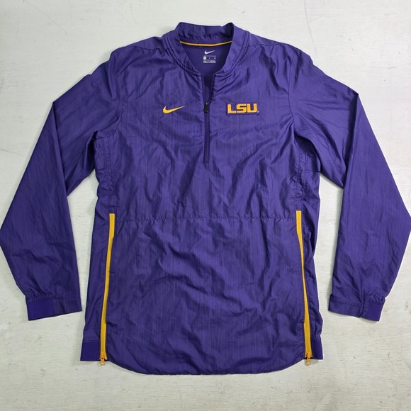 Nike Other - Nike LSU Tigers Sideline Lockdown Men's Slip-Over 1/4 Zip Jacket Windbreake Sz S